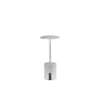 Lampada LED da esterno LIBERTY ricaricabile in metallo cromato 2W 3000K con dimmer