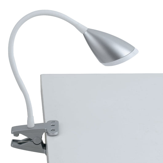 Lampada da lettura LED HEGEL argento con pinza 3,7W 4000K (luce naturale)