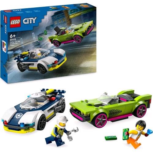 LEGO CITY INSEGUIMENTO DELLA MACCHINA DA CORSA SET CON 2 MODELLINI DI AUTO E 2 MINIFIGURE