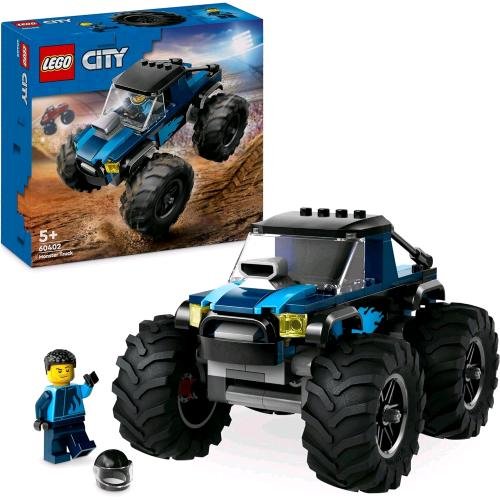 LEGO CITY MONSTER TRUCK BLU FUORISTRADA OFF ROAD DA COSTRUIRE CON MINIFIGURA DEL PILOTA