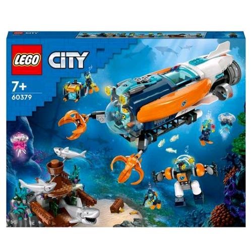 LEGO CITY SOTTOMARINO PER ESPLORAZIONI ABISSALI CON DRONE E RELITTO DI BARCA 6 MINIFIGURE E ACCESSORI