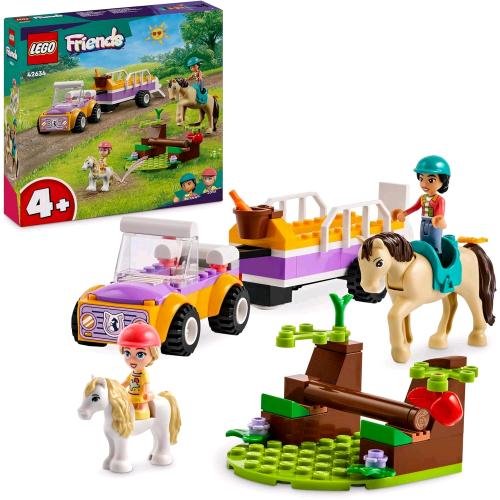 LEGO FRIENDS RIMORCHIO CON CAVALLO E PONY CON 2 MINI BAMBOLINE AUTO DA COSTRUIRE E ACCESSORI