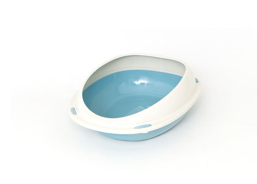 Lettiera Toilette Per Gatti Ovale 57x40x19cm Modello 700089 Colore Azzurro