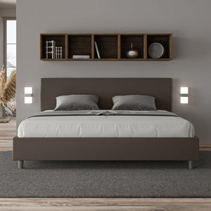 Letto Matrimoniale Extra Large 200x200 cm con Rete Adele Cappuccino