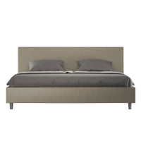 Letto matrimoniale king size contenitore imbottito 200x210 similpelle cappuccino Adele