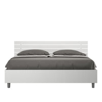 Letto matrimoniale contenitore 160x190 testata inclinata con doghe bianco frassino Ankel