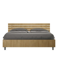 Letto matrimoniale con rete 160x190 testata inclinata con doghe quercia Ankel