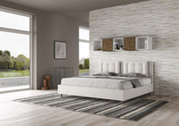 Letto matrimoniale king size con rete imbottito 180x200 similpelle bianco Annalisa