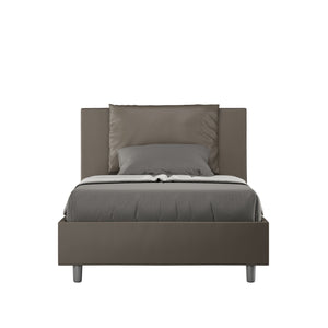 Letto 1 Piazza e Mezzo 120x210 cm con Rete e Contenitore Antea Cappuccino