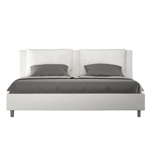 Letto matrimoniale king size senza rete imbottito 200x210 similpelle bianco Antea