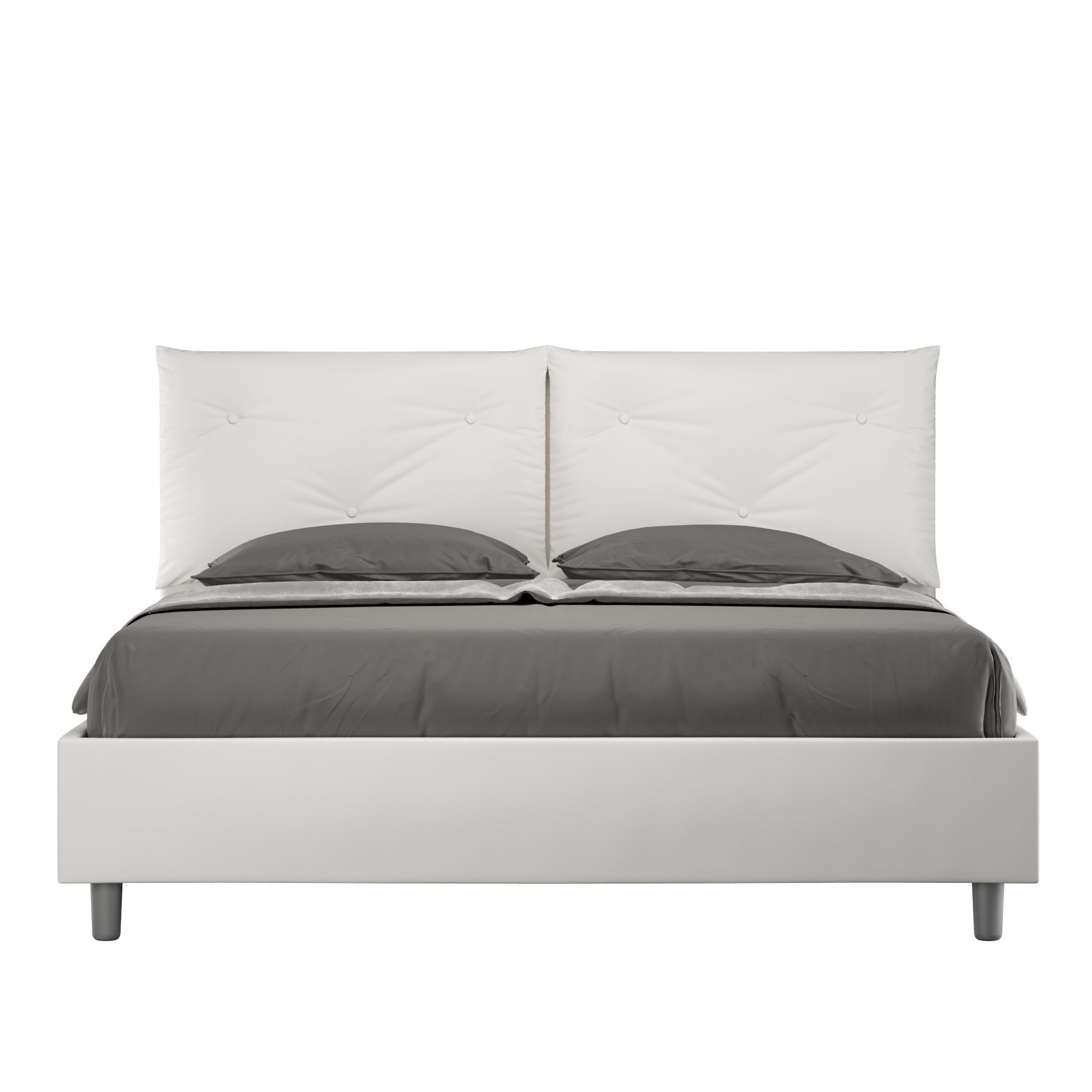 Letto Matrimoniale 160x190 cm con Rete e Contenitore Appia Bianco