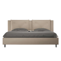 Letto matrimoniale king size con rete imbottito 200x210 similpelle tortora Appia