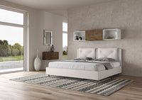 Letto Matrimoniale Extra Large 200x200 cm con Rete e Contenitore Appia Bianco