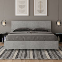 Letto Matrimoniale 160x200 cm Senza Rete Testata Dritta Demas Grigio