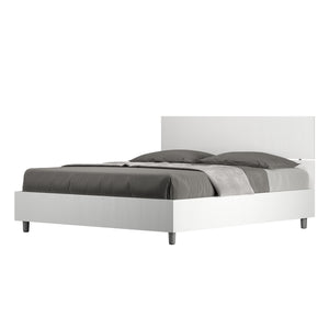 Letto matrimoniale senza rete 160x200 testata dritta bianco frassino Demas