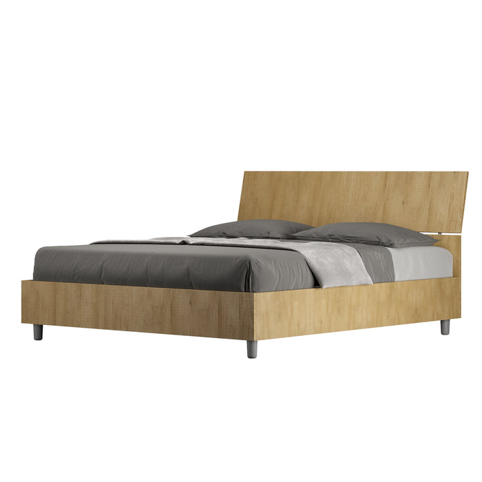 Letto matrimoniale con rete 160x190 testata inclinata quercia Demas