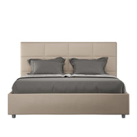 Letto matrimoniale senza rete imbottito 160x190 similpelle tortora Mika