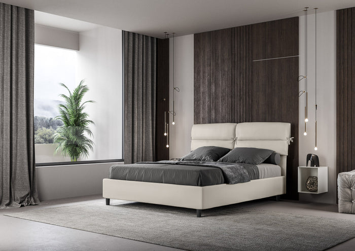 Letto Matrimoniale 160x190 cm con Rete Nandy Bianco