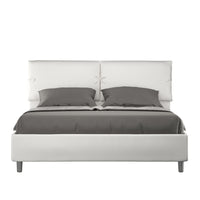 Letto matrimoniale con rete imbottito 160x210 similpelle bianco Sleeper