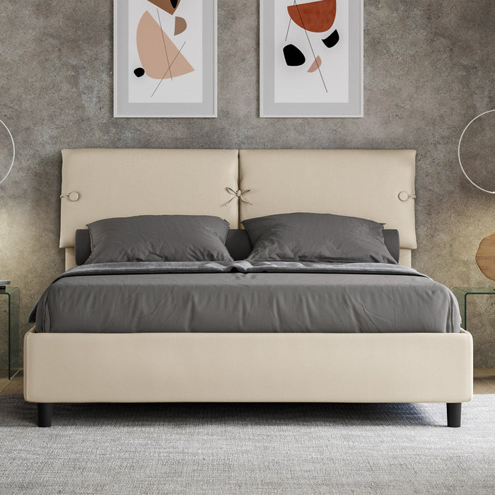 Letto Matrimoniale 160x200 cm con Rete e Contenitore Sleeper Tortora