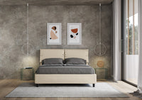 Letto Matrimoniale 160x200 cm con Rete e Contenitore Sleeper Tortora