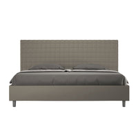 Letto matrimoniale king size con rete imbottito 180x200 similpelle cappuccino Sunny