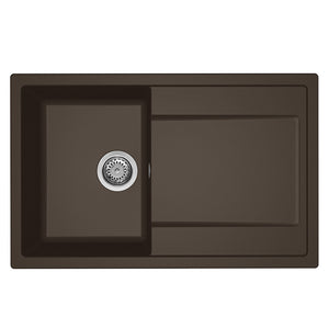 Lavello Elleci Incasso 1 vasca 79x50 Life 300 Granitek Espresso Marrone LG230078