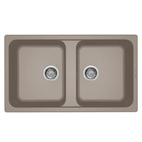 Lavello Elleci Incasso 2 vasche 86x50 Life 450 Granitek Grigio Tortora LG245043