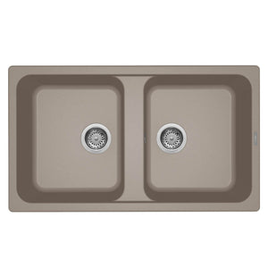 Lavello Elleci Incasso 2 vasche 86x50 Life 450 Granitek Grigio Tortora LG245043