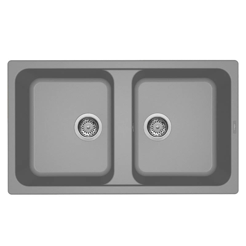 Lavello Elleci Incasso 2 vasche 86x50 Life 450 Granitek Grigio Cemento LG245048