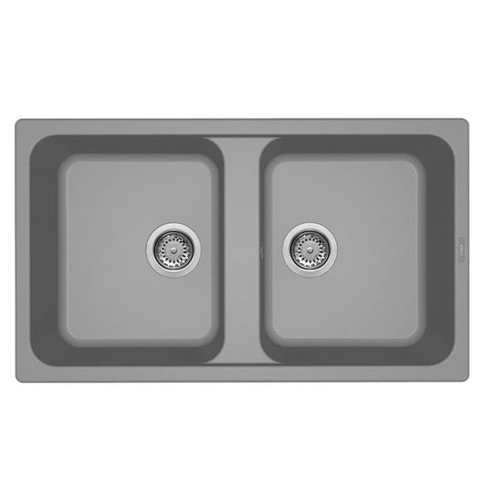 Lavello Elleci Incasso 2 vasche 86x50 Life 450 Granitek Grigio Cemento LG245048