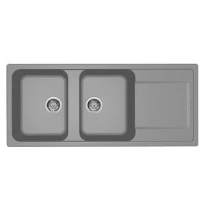 Lavello Elleci Incasso 2 vasche 116x50 Life 500 Granitek Grigio Cemento LG250048