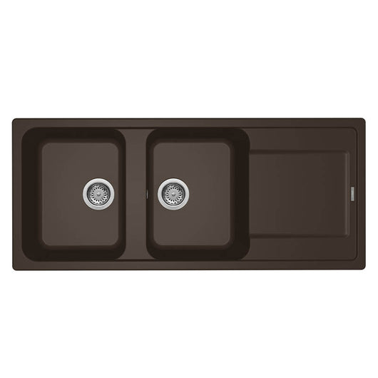 Lavello Elleci Incasso 2 vasche 116x50 Life 500 Granitek Espresso Marrone LG250078