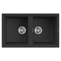 Lavello Elleci Incasso 2 vasche 86x51 Best 450 Granitek Nero LGB45040