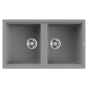 Lavello Elleci Incasso 2 vasche 86x51 Best 450 Granitek Grigio Cemento LGB45048