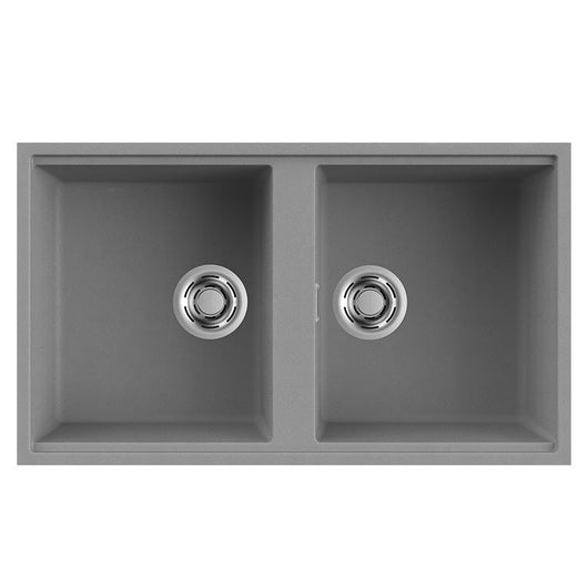 Lavello Elleci Incasso 2 vasche 83,6x48,8 Best 450 Sottotop Granitek Grigio Cemento LGB45048BSO