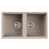 Lavello Elleci Incasso 2 vasche 83,6x48,8 Best 450 Sottotop Granitek Avena LGB45051BSO