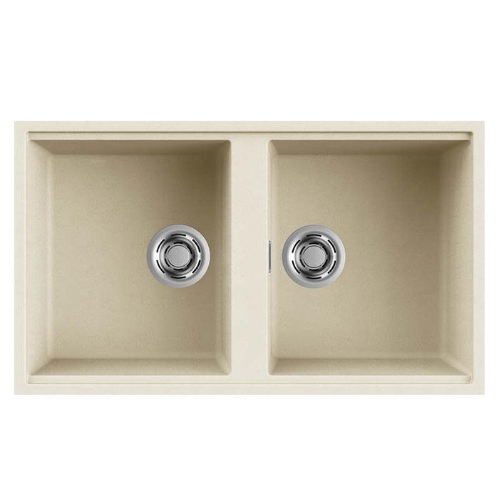 Lavello Elleci Incasso 2 vasche 83,6x48,8 Best 450 Sottotop Granitek Bianco Antico LGB45062BSO