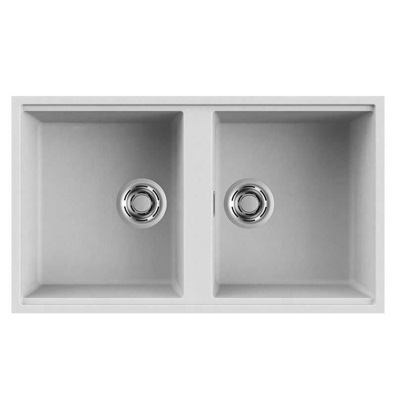 Lavello Elleci Incasso 2 vasche 83,6x48,8 Best 450 Sottotop Granitek Bianco LGB45068BSO