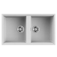 Lavello Elleci Incasso 2 vasche 83,6x48,8 Best 450 Sottotop Granitek Bianco LGB45068BSO