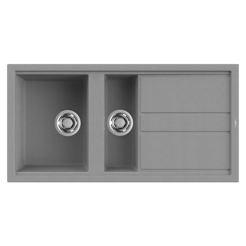 Lavello Elleci Incasso 2 vasche 100 x 51 Best 475 Granitek Grigio Cemento LGB47548