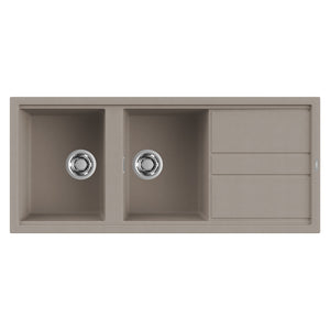 Lavello Elleci Incasso 2 vasche 116x51 Best 500 Granitek Grigio Tortora LGB50043