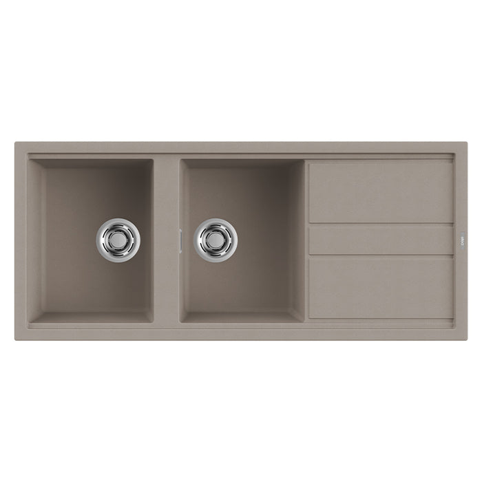 Lavello Elleci Incasso 2 vasche 116x51 Best 500 Granitek Grigio Tortora LGB50043