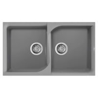 Lavello Elleci Incasso 2 vasche 86x50 Ego 450 Granitek Grigio Cemento LGE45048