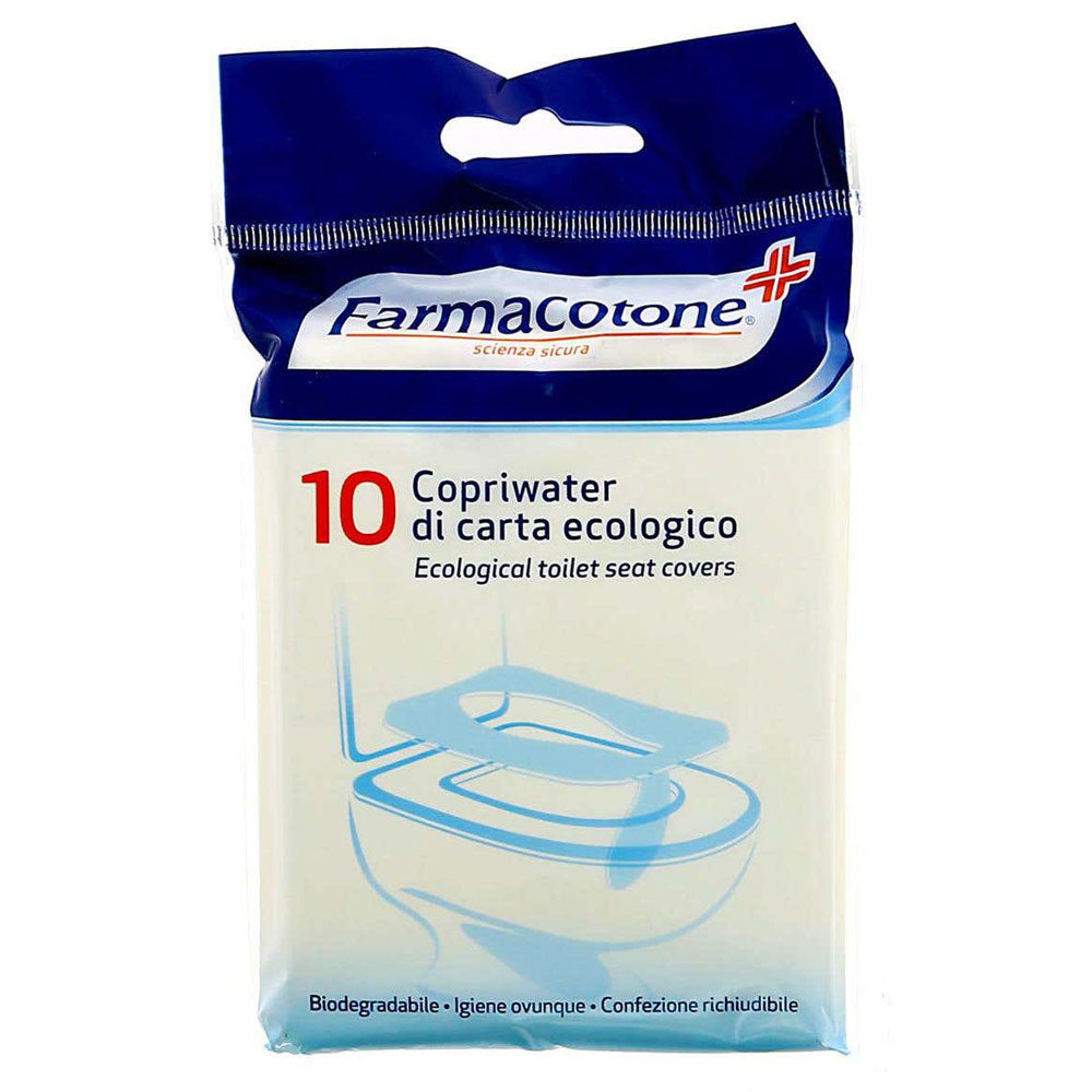 Farmacotone copriwater di carta ecologico 12 buste da 10 copriwater ciascuna