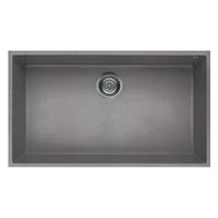 Lavello Elleci Incasso 1 vasca 76x44 Quadra 130 Sottotop Granitek Grigio Cemento LGQ13048BSO