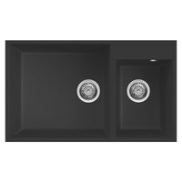 Lavello Elleci Incasso 2 vasche 78,5x47 Quadra 440 Sottotop Granitek Nero LGQ44040BSO