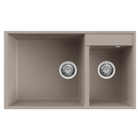 Lavello Elleci Incasso 2 vasche 78,5x47 Quadra 440 Sottotop Granitek Grigio Tortora LGQ44043BSO