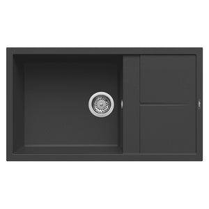 Lavello Elleci Incasso 1 vasca 86x50 Unico 410 Granitek Nero LGU41040