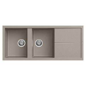 Lavello Elleci Incasso 2 vasche 116x50 Unico 500 Granitek Grigio Tortora LGU50043